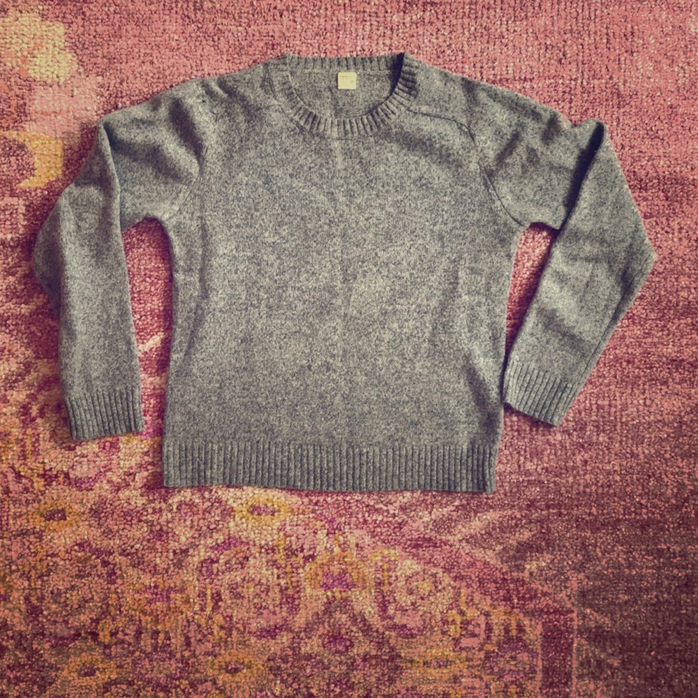 J. Crew wool heathered grey cropped sweater